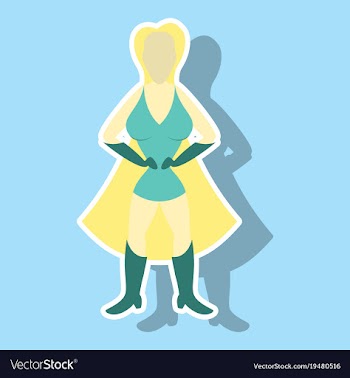 Superhero womanfemale cartoon character icon in vector image
