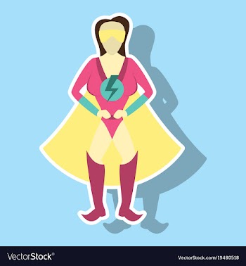 Superhero womanfemale cartoon character icon in vector image