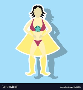 Superhero womanfemale cartoon character icon in vector image
