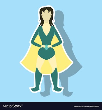 Superhero womanfemale cartoon character icon in vector image