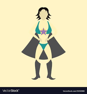 Superhero womanfemale cartoon character icon in vector image
