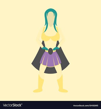 Superhero womanfemale cartoon character icon in vector image