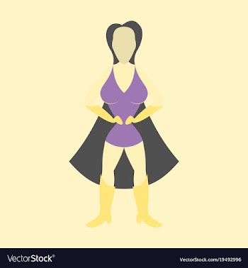 Superhero womanfemale cartoon character icon in vector image