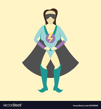Superhero womanfemale cartoon character icon in vector image