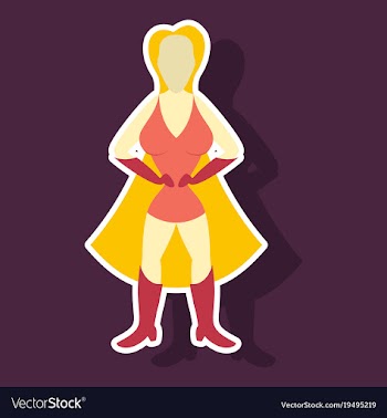 Superhero womanfemale cartoon character icon in vector image