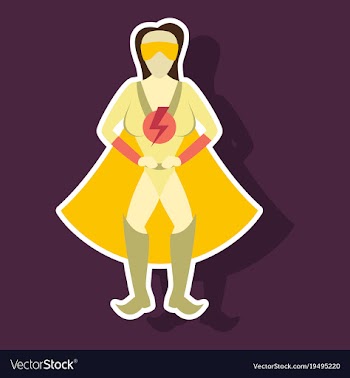 Superhero womanfemale cartoon character icon in vector image