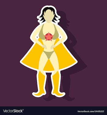 Superhero womanfemale cartoon character icon in vector image