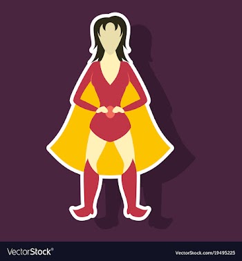 Superhero womanfemale cartoon character icon in vector image