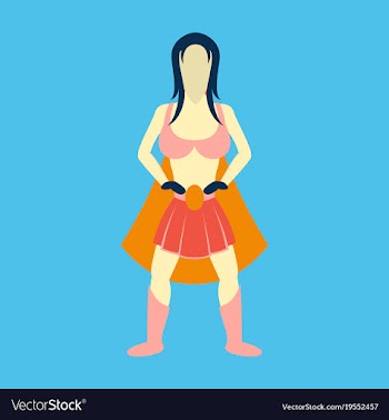 Superhero womanfemale cartoon character icon in vector image