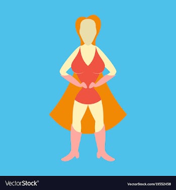 Superhero womanfemale cartoon character icon in vector image
