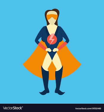 Superhero womanfemale cartoon character icon in vector image
