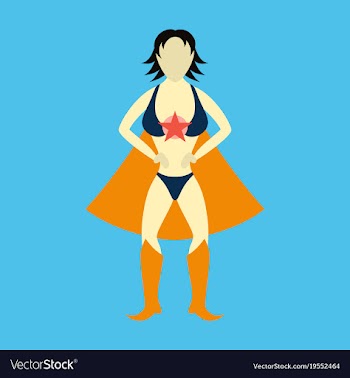 Superhero womanfemale cartoon character icon in vector image