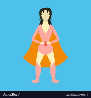 Superhero womanfemale cartoon character icon in vector image