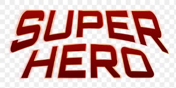 Superhero word PNG, 3d red font typography | Free stock illustration | High Resolution graphic