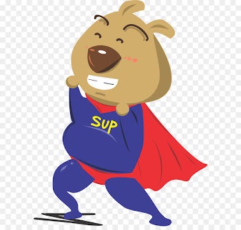 Superman Dog Cartoon Illustration - Cartoon dog Superman 