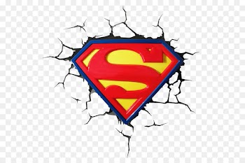 Superman logo Batman Light DC Comics - wall crack 