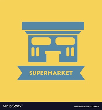 Supermarket building vector image