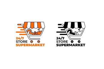 Supermarket logo in two versions Free Vector