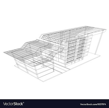 Supermarket wireframe vector image