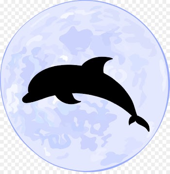 Supermoon Euclidean vector Oceanic dolphin Illustration - Dolphin Silhouette Moonlight 