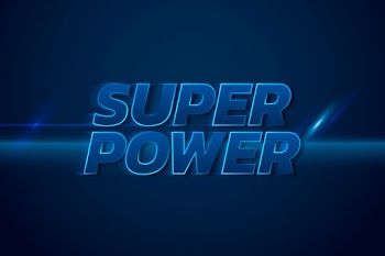 Superpower 3D neon speed blue text typography… | Free stock illustration | High Resolution graphic