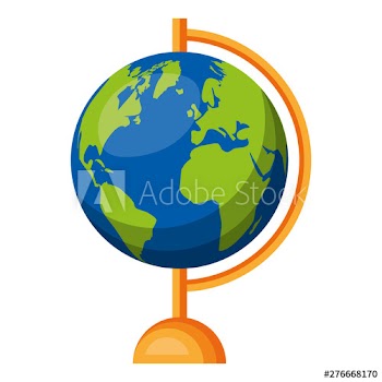 supply school globe map on white background