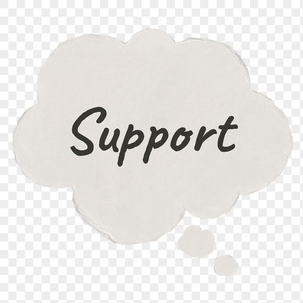 Support png thought bubble sticker, | Free PNG - rawpixel