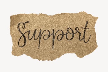 Support word sticker, ripped paper | Free PSD - rawpixel