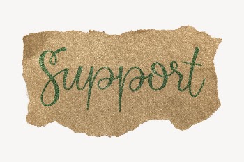 Support word sticker, ripped paper | Free PSD - rawpixel