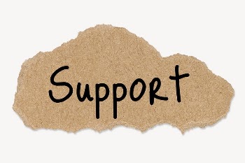 Support word typography, torn paper, | Free PSD - rawpixel