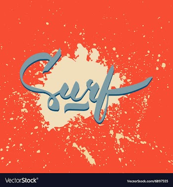 Surf hand-lettering logo vector image