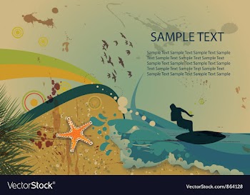 Surfer on vintage summer background vector image