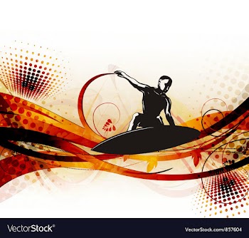 Surfer on wave vector image
