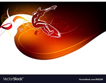 Surfer with waves vector image