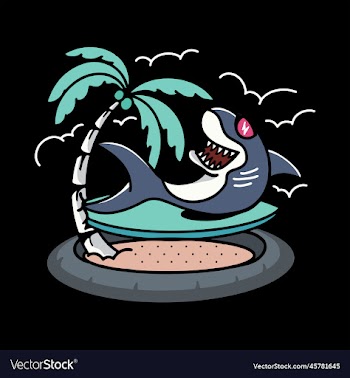 surfing shark