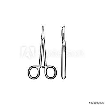 Surgery tools hand drawn outline doodle icon