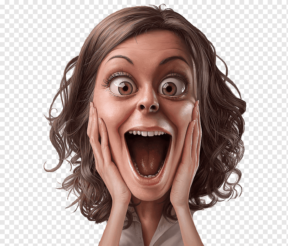 Surprise Skirt, Surprised expression, illustration of woman with surprise expression, 3D Computer Graphics, face, head png
