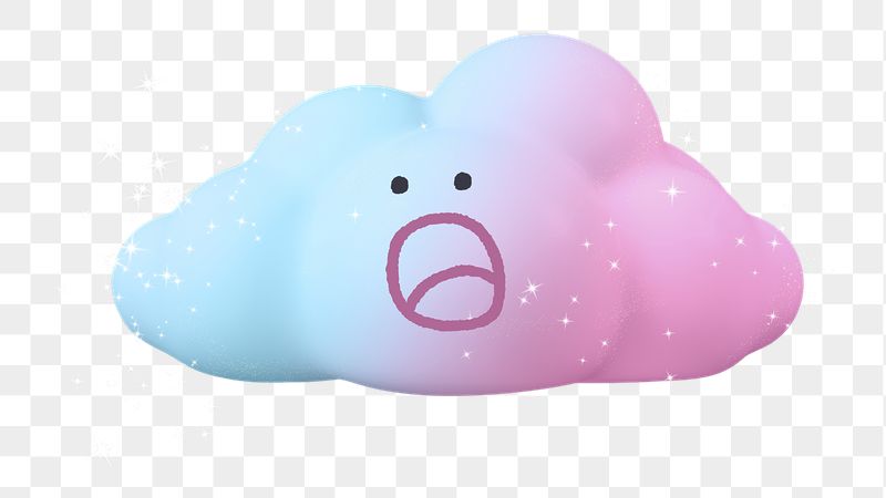 Surprised cloud png sticker, 3D | Free PNG - rawpixel
