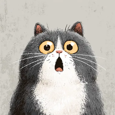 Surprised Cute Cat with Funny Expression Surprised Cute Cat with Funny Expression