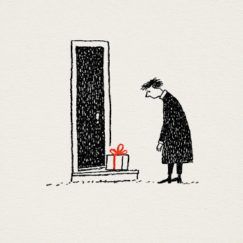 Surprised Gift Discovery on Doorstep