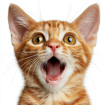 Surprised Ginger Tabby Kitten Portrait