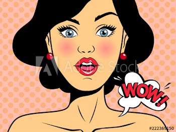 Surprised girl saying wow