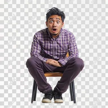 Surprised in Style: A Casual Malay Guy's Portrait