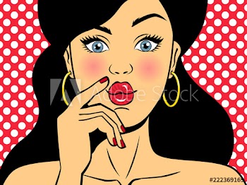 Surprised sexy woman in pop art style