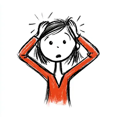 Surprised Stick Figure with Hands on Head Surprised Stick Figure with Hands on Head