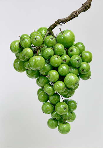 Surreal Cluster of Vibrant Green Apples