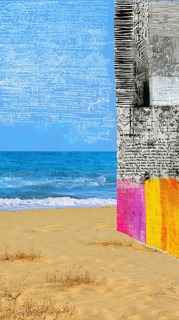 Surreal Cosmic Landscape with Geometric Elements