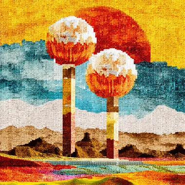 Surreal Desert Sunrise with Gourmet Elements Surreal Desert Sunrise with Gourmet Elements