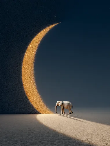 Surreal Elephant Dreamscape Under Starry Sky Surreal Elephant Dreamscape Under Starry Sky