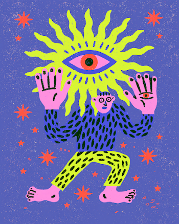 Surreal Fantasy Character with Cosmic Elements